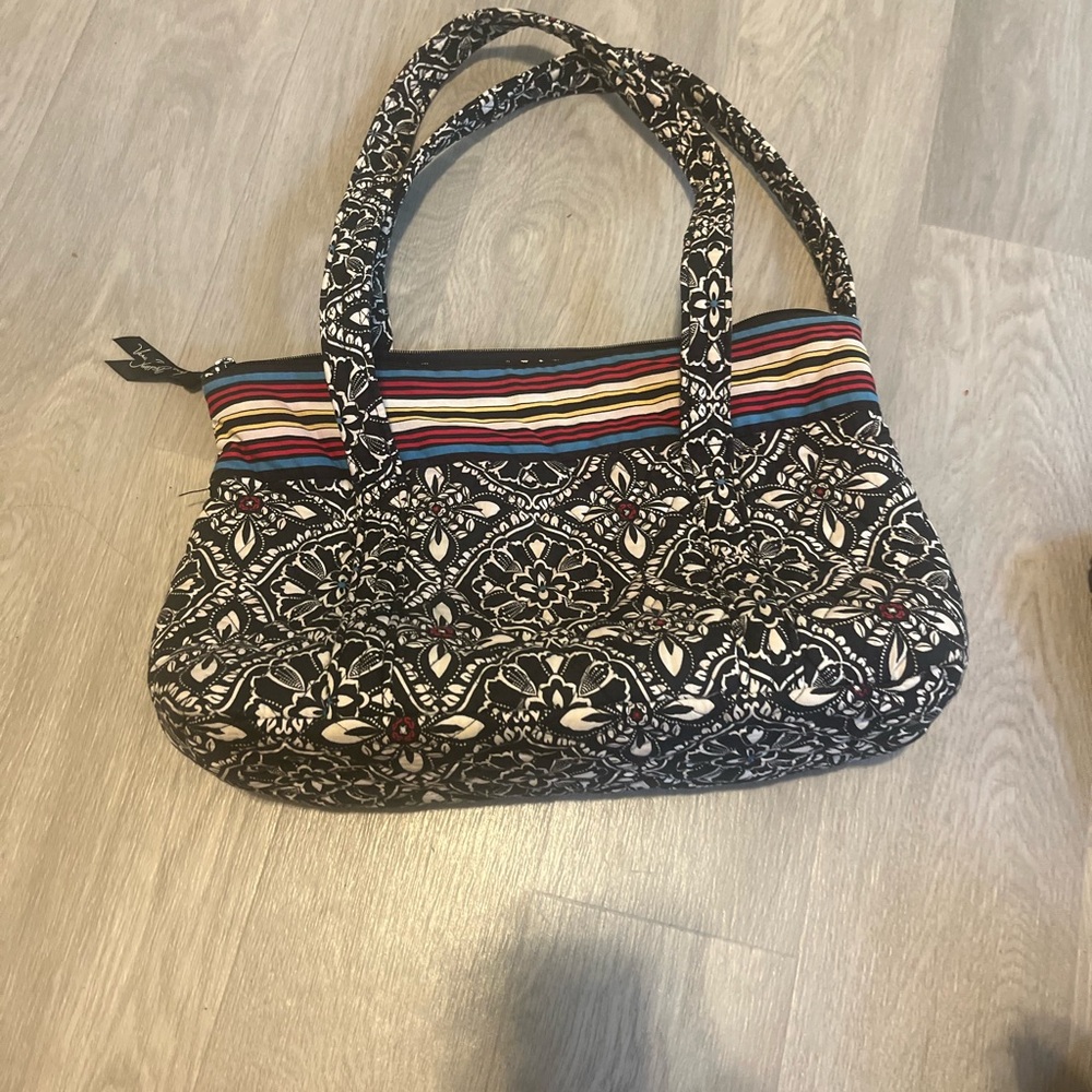 Vera Bradley Black and‎ White Floral Shoulder Bag